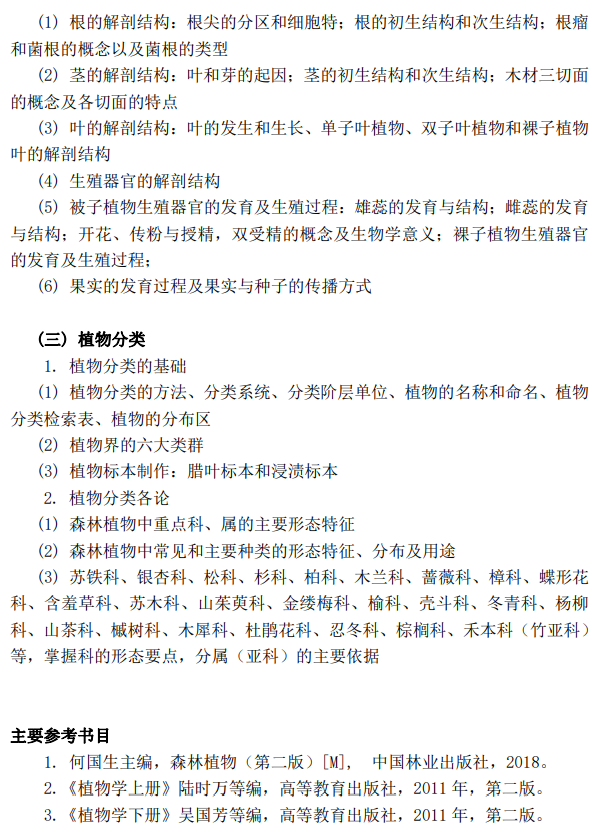 2021年江西农业大学专升本林学考试大纲（联合培养）：