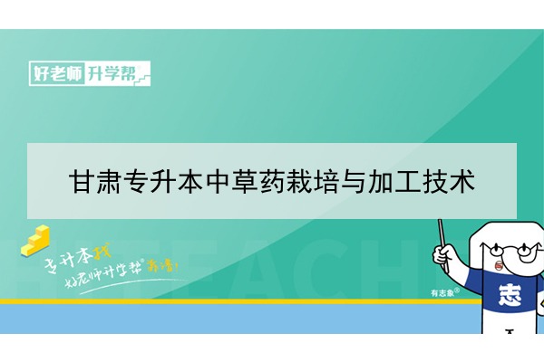 2022年甘肃中草药栽培与加工技术专升本可以报考院校及专业有哪些？