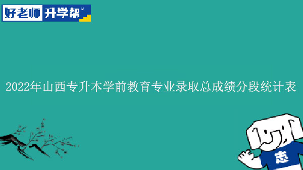 2022年山西专升本学前教育专业录取总成绩分段统计表发布！