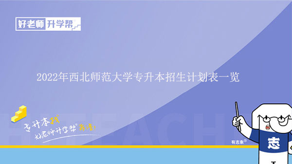 2022年西北师范大学专升本招生计划公布！