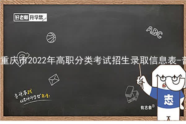 重庆市2022年高职分类考试招生录取信息表-普高类专科批