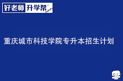 重庆城市科技学院专升本招生计划