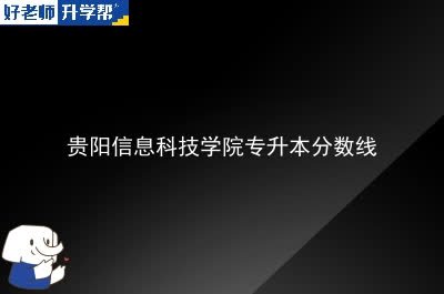 贵阳信息科技学院专升本分数线