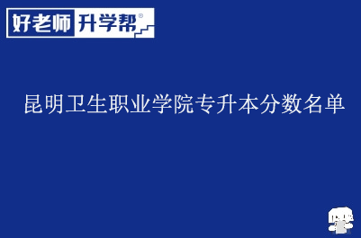 昆明卫生职业学院专升本分数名单