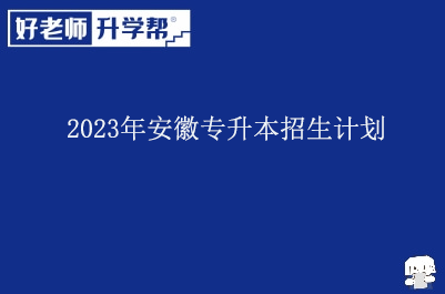 2023年安徽专升本招生计划