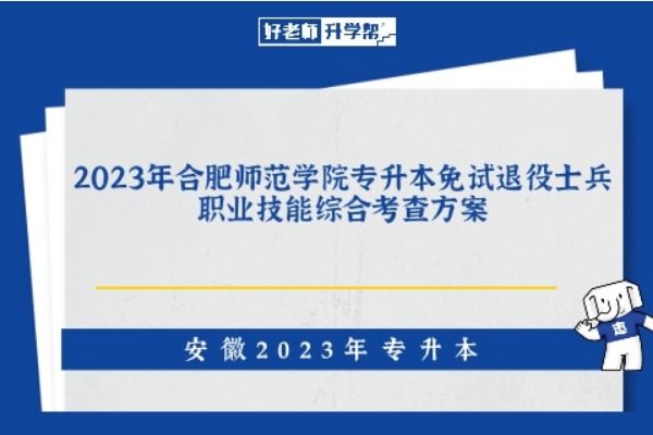 2023年合肥师范学院专升本免试退役士兵职业技能综合考查方案