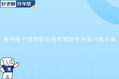 贵州电子信息职业技术学院专升本分数名单