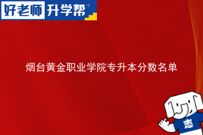 烟台黄金职业学院专升本分数名单