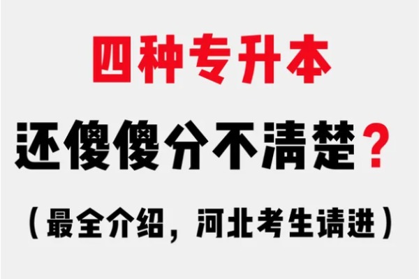 2024年河北升本人請進(jìn)：2分鐘讀懂4大專升本區(qū)別