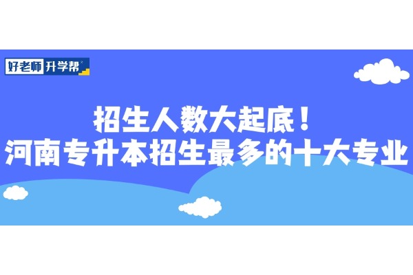 【经验分享】招生人数大起底！河南专升本招生最多的十大专业