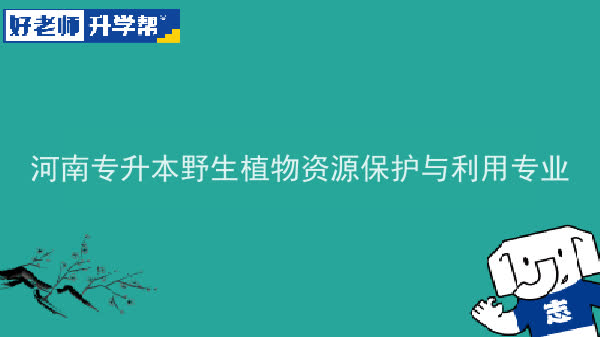 2022年河南专升本野生植物资源保护与利用专业可以报考本科院校及专业汇总一览表