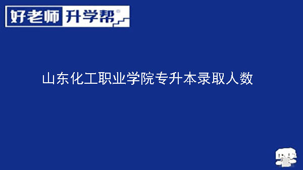 2021年山东化工职业学院化学工程学院专升本录取人数