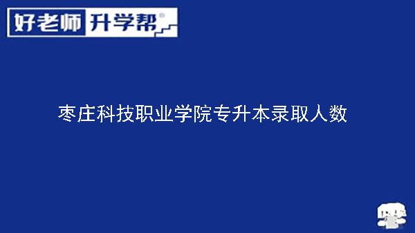 2020年枣庄科技职业学院信息工程学院专升本录取人数