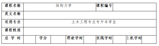 2022年湖南城市学院专升本《土木工程》专业课程考试大纲