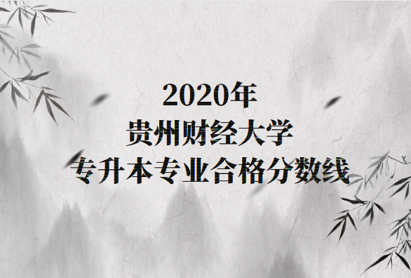 贵州财经大学专升本专业合格分数线